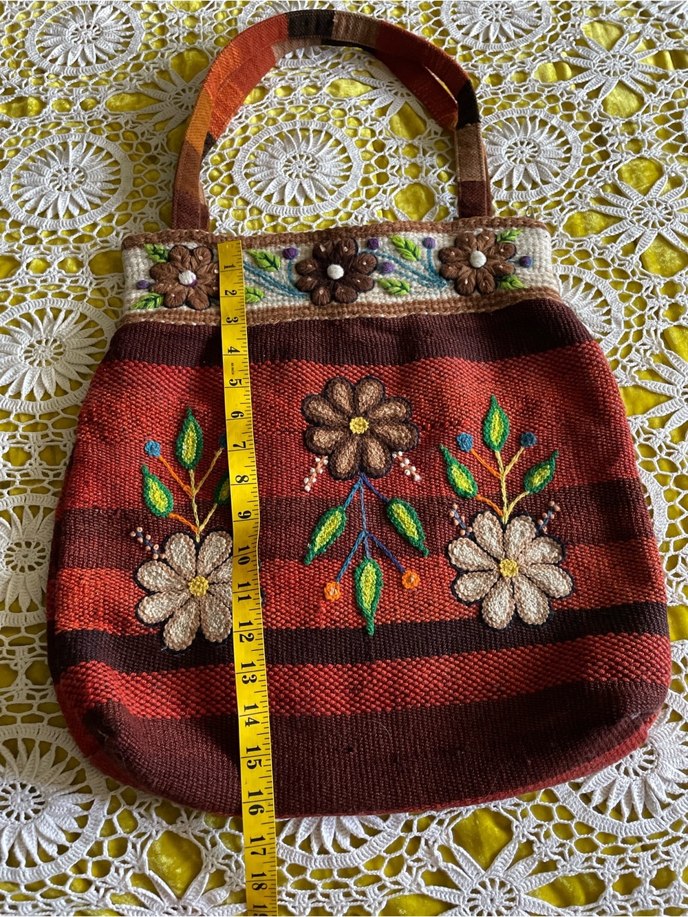 Vintage Handmade floral tote bag - Picture 10 of 13
